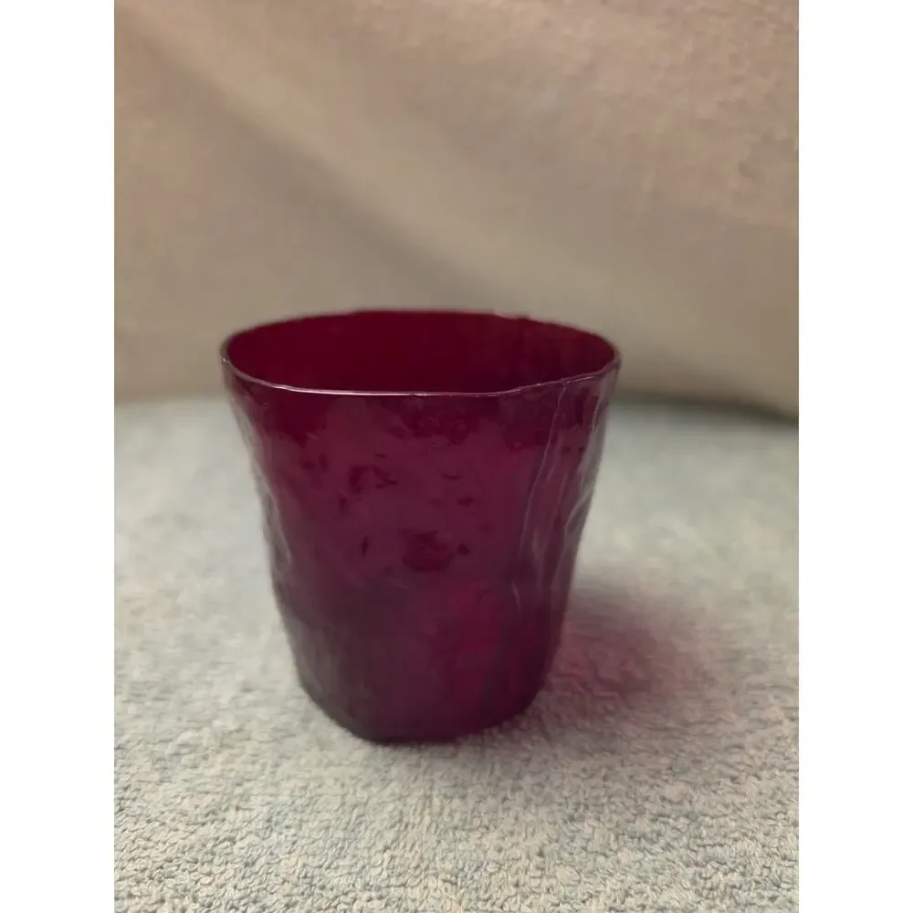 Vintage Morgantown Seneca Driftwood Crinkle Ruby Red Glass Tumbler Replacement